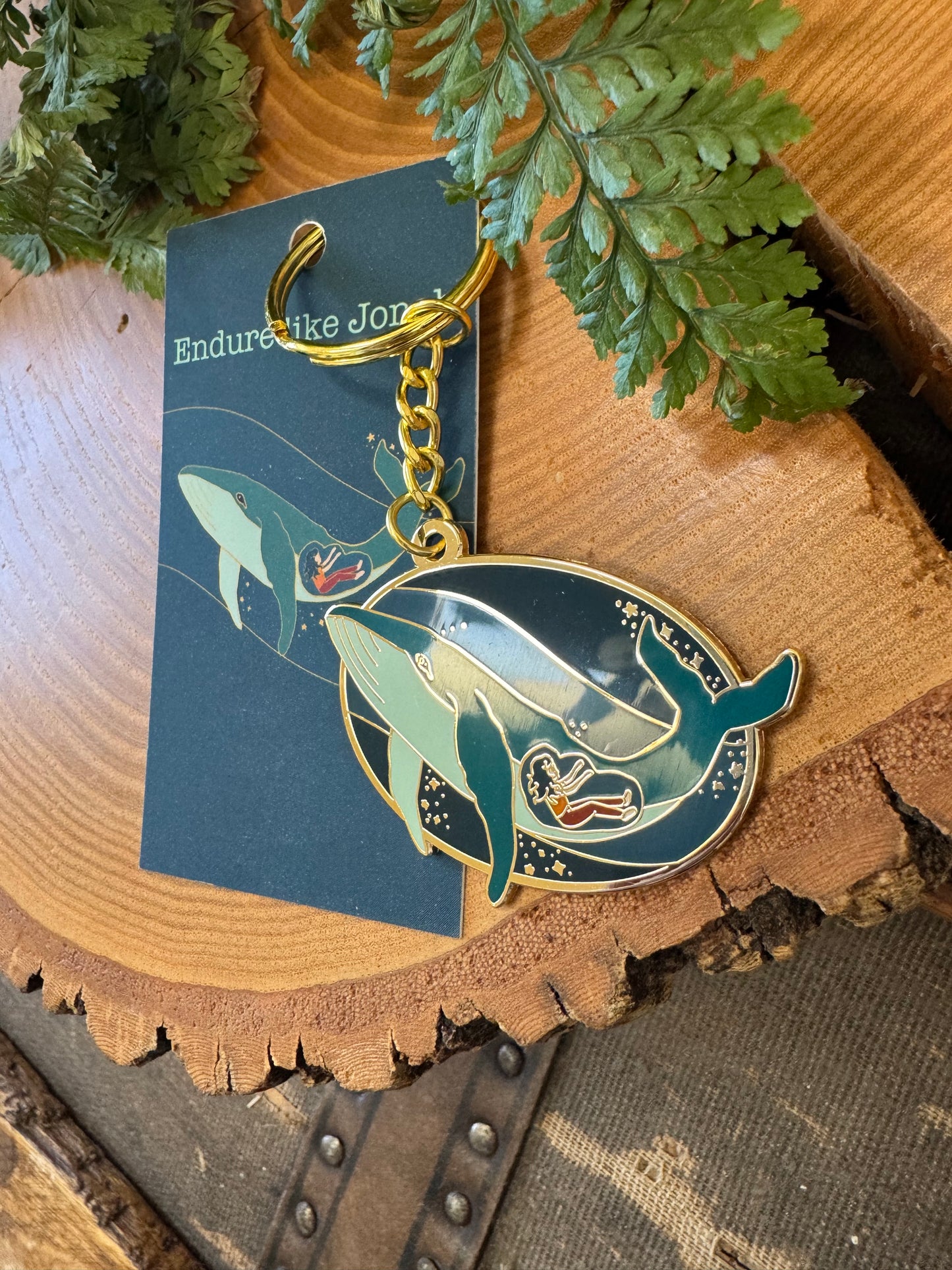 Endure like Jonah- Whale Keychain & postcard Illustration