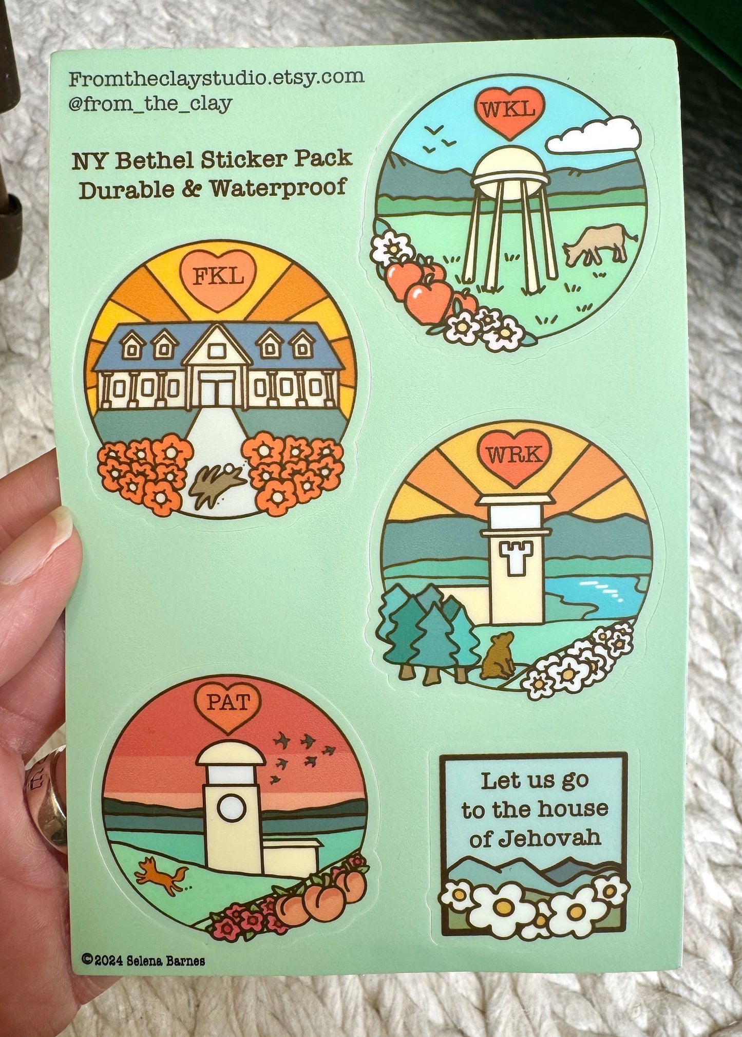 NY Bethel Sticker Sheet- 5 Vinyl Waterproof Stickers. Warwick, Patterson, Wallkill, Fishkill