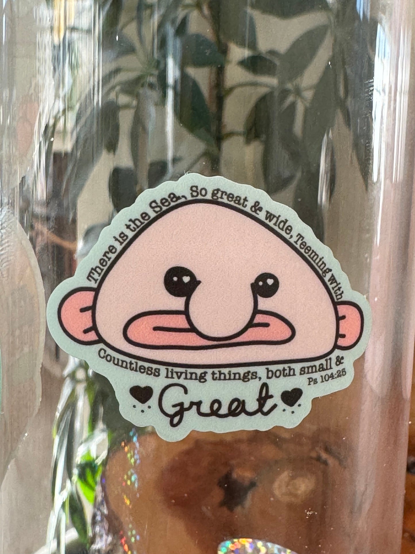 Blobfish! Waterproof Vinyl Sticker- Worlds Ugliest Creature & Fish. Creation Scripture