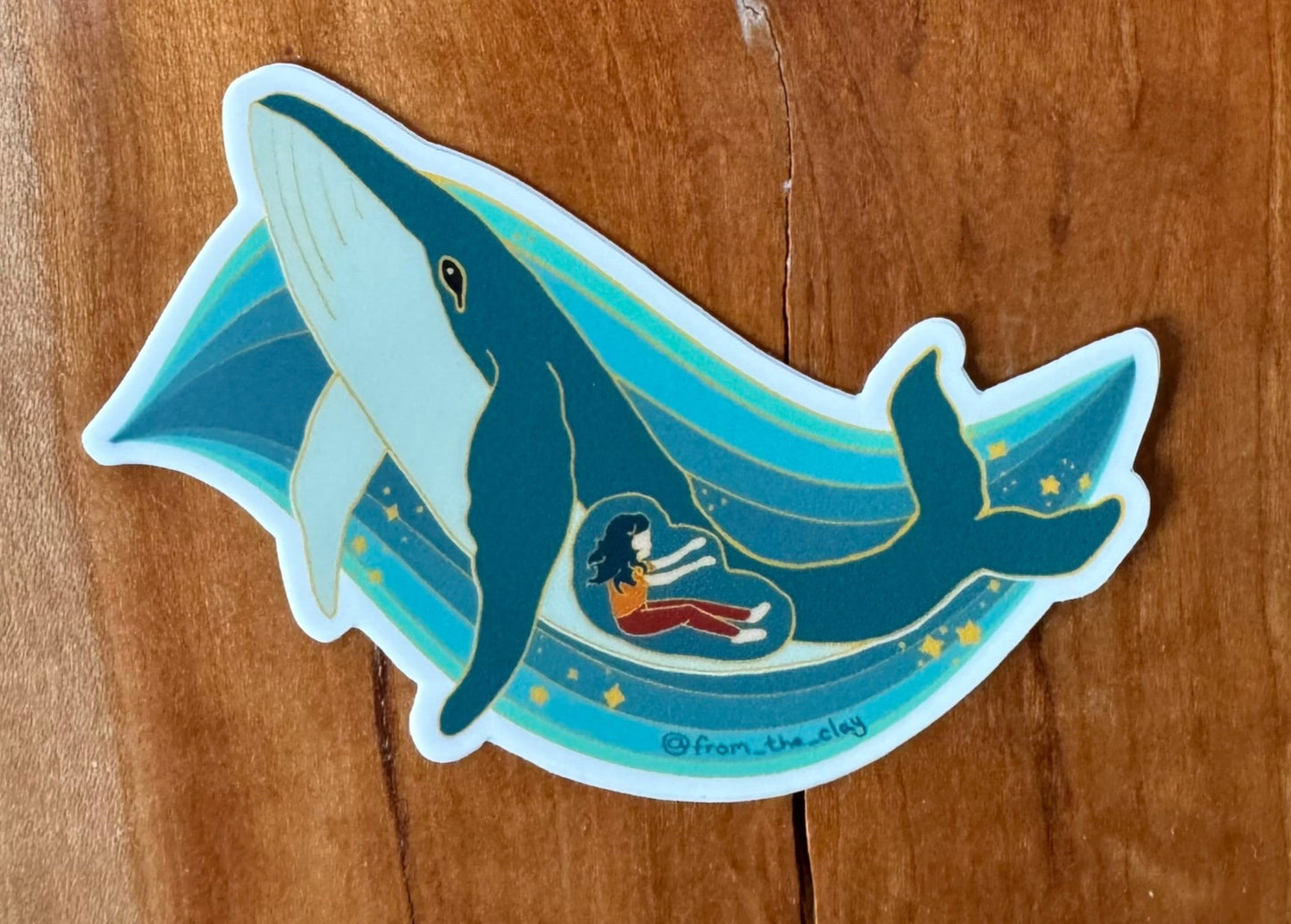Endure like Jonah- Whale Sticker & postcard Illustration