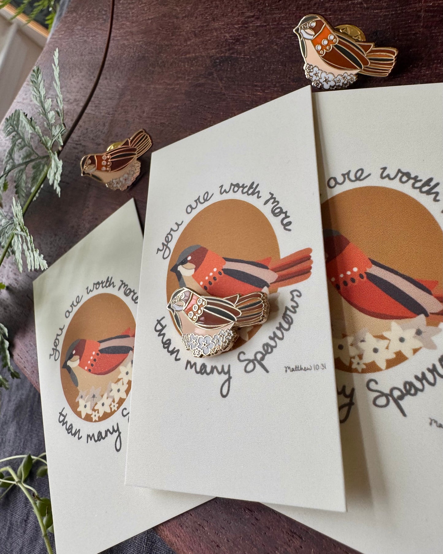 Worth more than many Sparrows Enamel Pin