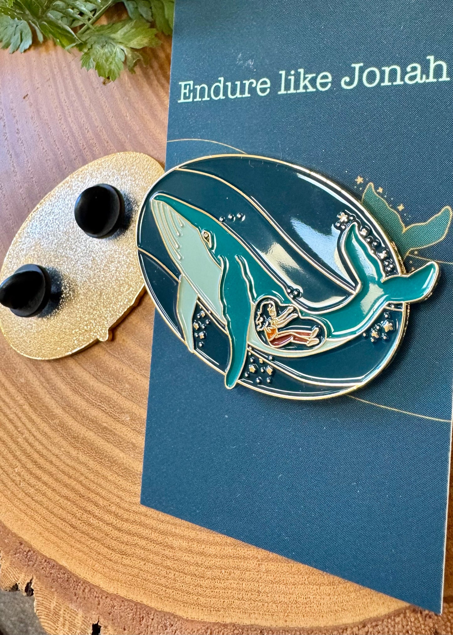 Endure like Jonah- Whale Pin & postcard Illustration