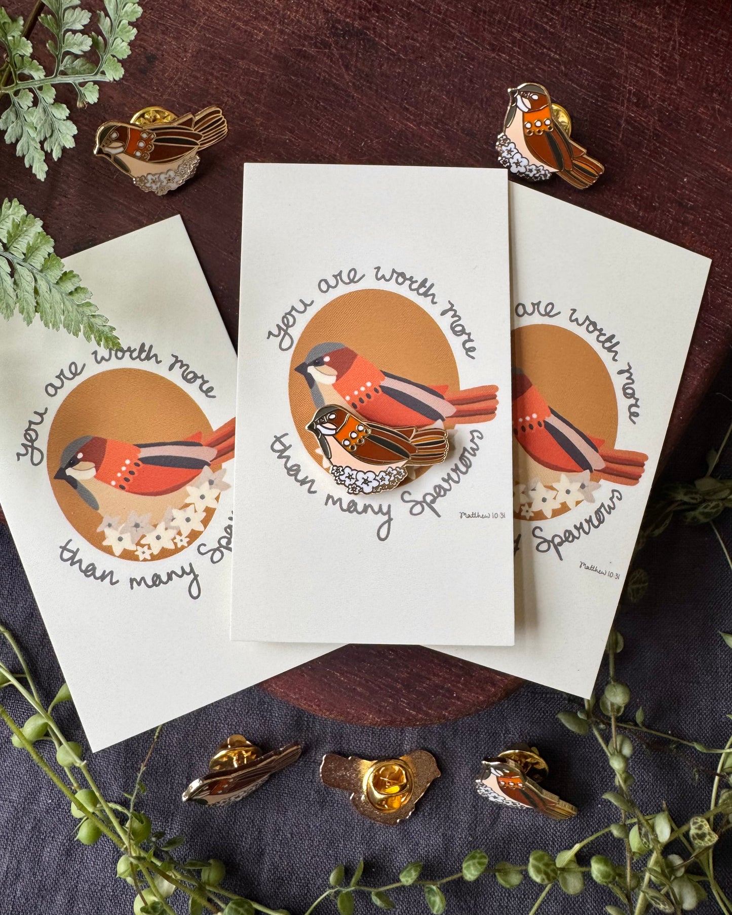 Worth more than many Sparrows Enamel Pin