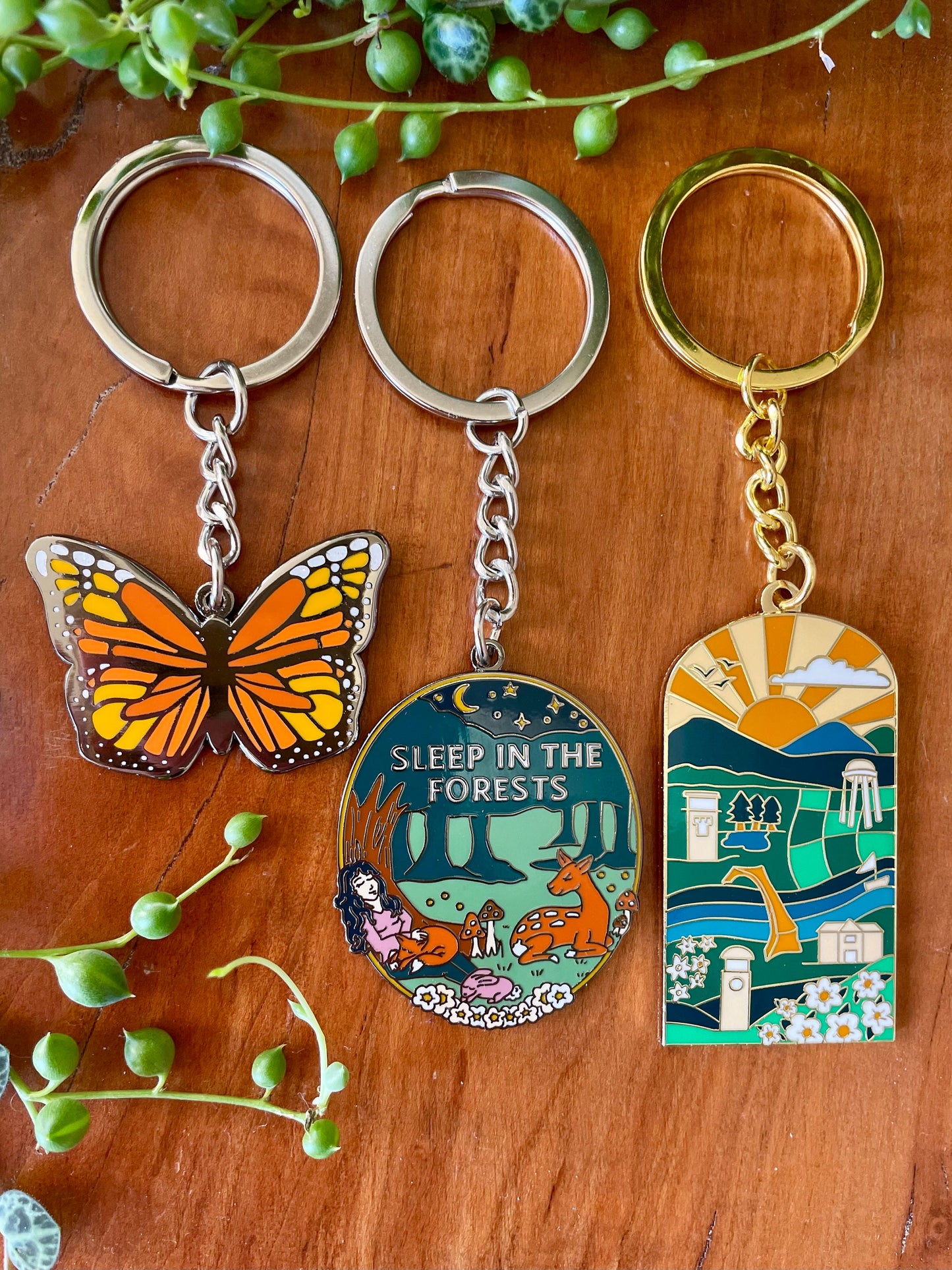 Monarch Grief Butterfly Keyring & postcard