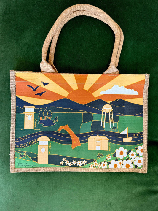 Jute Burlap Bag - NY Bethel Map